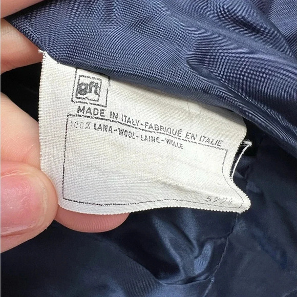 Vintage Valentino Miss V Women's Double-Breasted Blazer Navy Blue Size 42 Wool - Picture 11 of 16